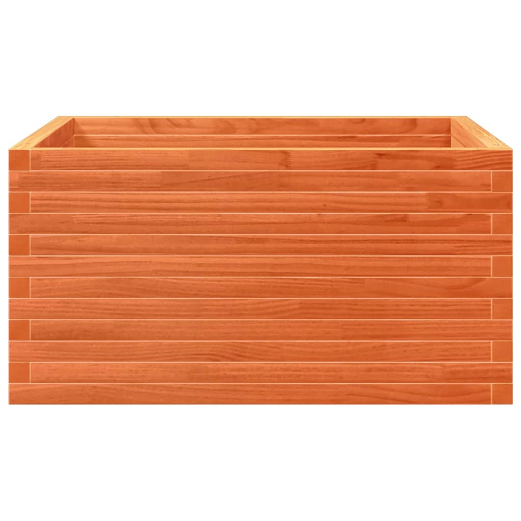 vidaXL Jardinera de madera maciza pino marrón cera 90x90x46 cm