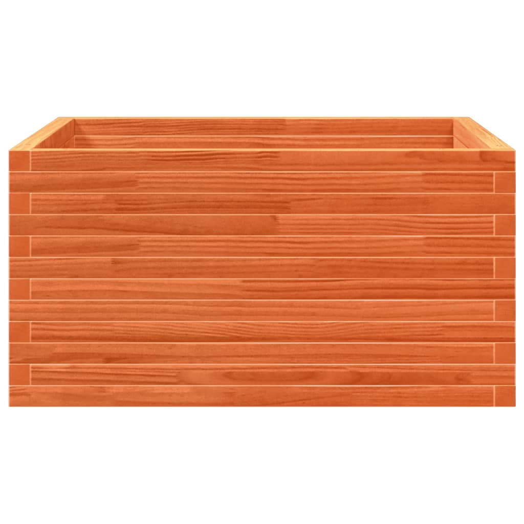 vidaXL Jardinera de madera maciza pino marrón cera 90x90x46 cm