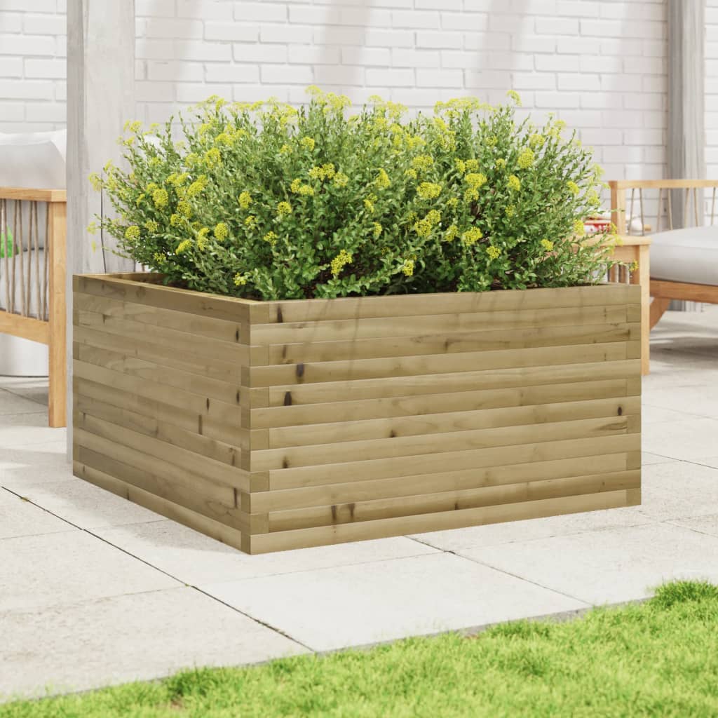 vidaXL Jardinera de madera de pino impregnada 90x90x46 cm