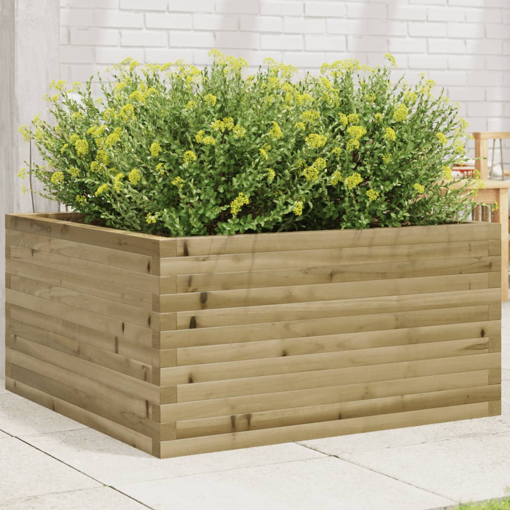 vidaXL Jardinera de madera de pino impregnada 90x90x46 cm