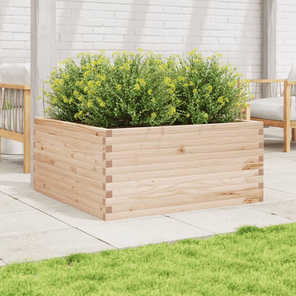 vidaXL Jardinera de madera maciza de pino 100x100x46 cm