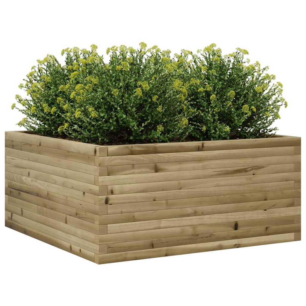 vidaXL Jardinera de madera de pino impregnada 100x100x46 cm