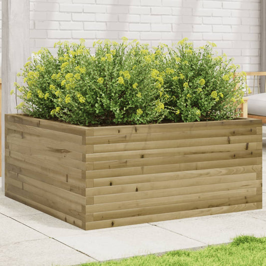 vidaXL Jardinera de madera de pino impregnada 100x100x46 cm