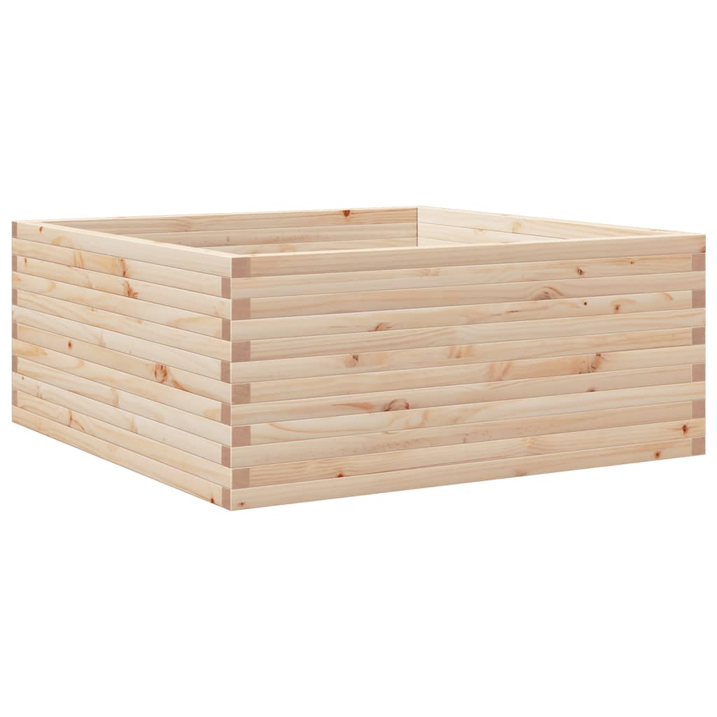 vidaXL Jardinera de madera maciza de pino 110x110x46 cm