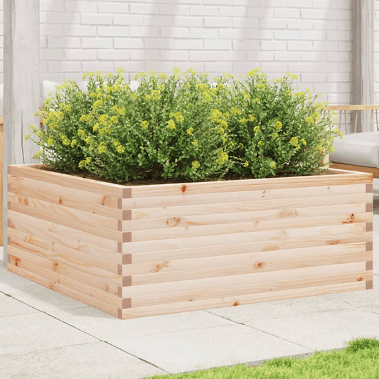 vidaXL Jardinera de madera maciza de pino 110x110x46 cm