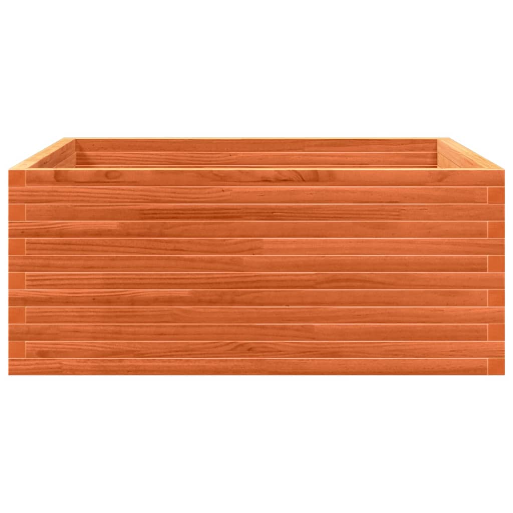 vidaXL Jardinera de madera maciza de pino marrón cera 110x110x46 cm