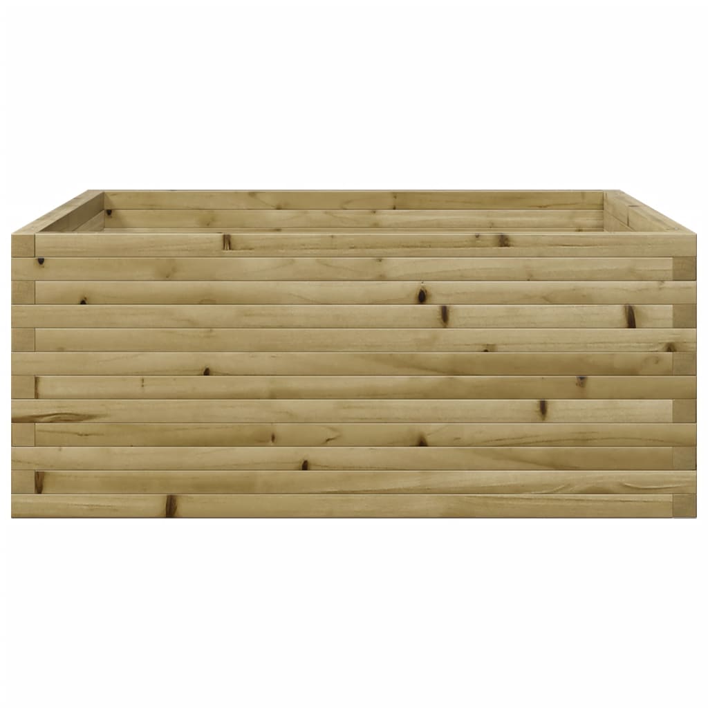 vidaXL Jardinera de madera de pino impregnada 110x110x46 cm