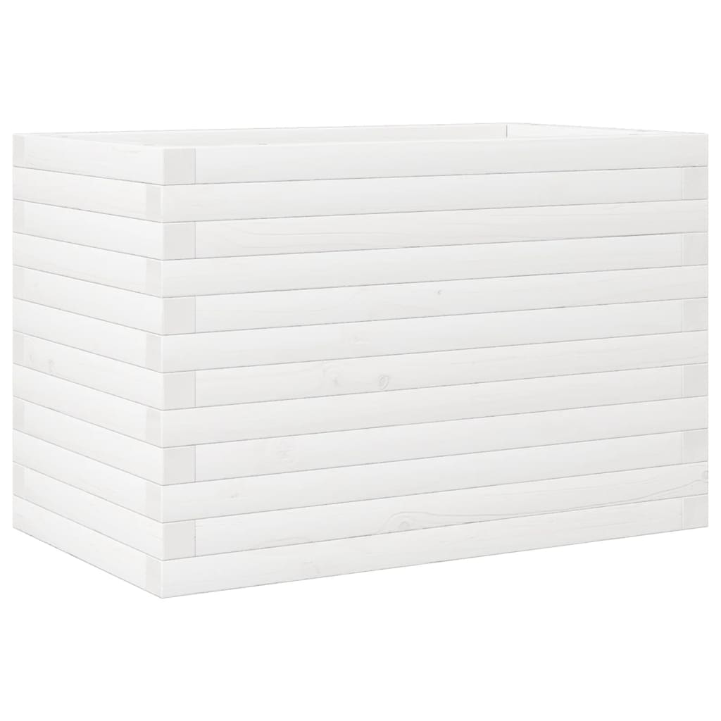 vidaXL Jardinera de madera maciza de pino blanca 70x40x46 cm