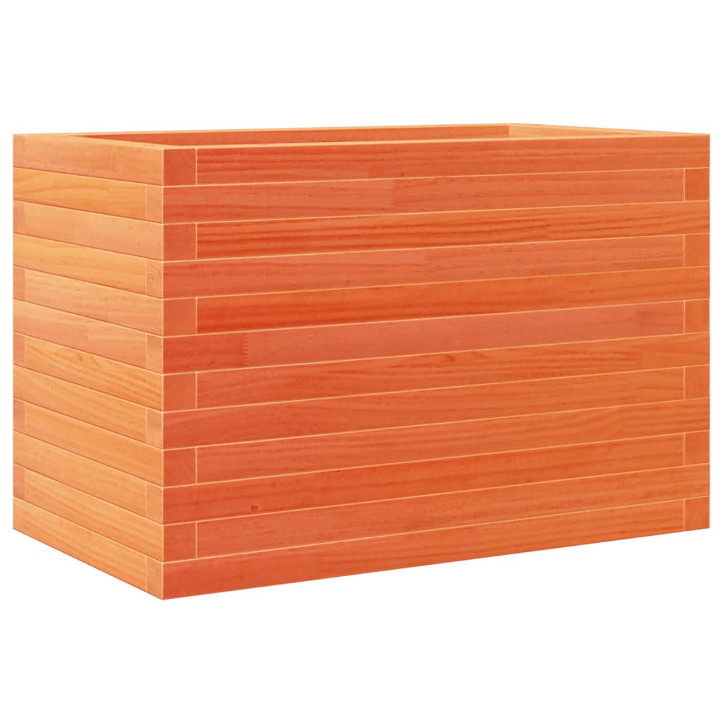 vidaXL Jardinera de madera maciza de pino marrón cera 70x40x46 cm