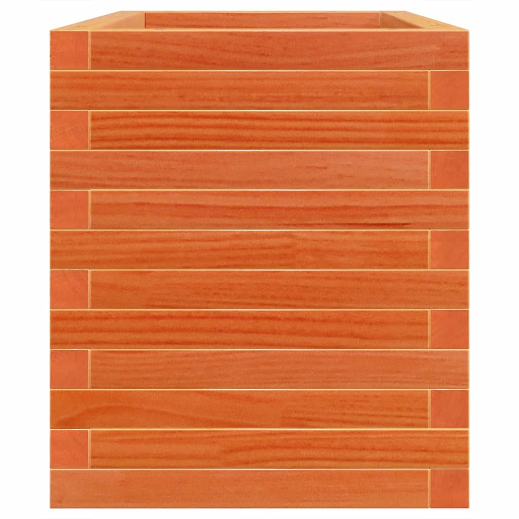 vidaXL Jardinera de madera maciza de pino marrón cera 70x40x46 cm