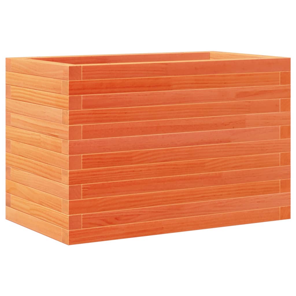 vidaXL Jardinera de madera maciza de pino marrón cera 70x40x46 cm