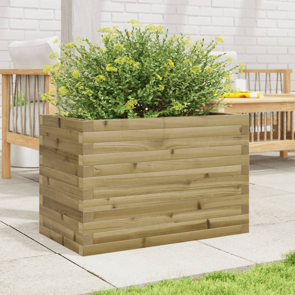 vidaXL Jardinera de madera de pino impregnada 70x40x46 cm