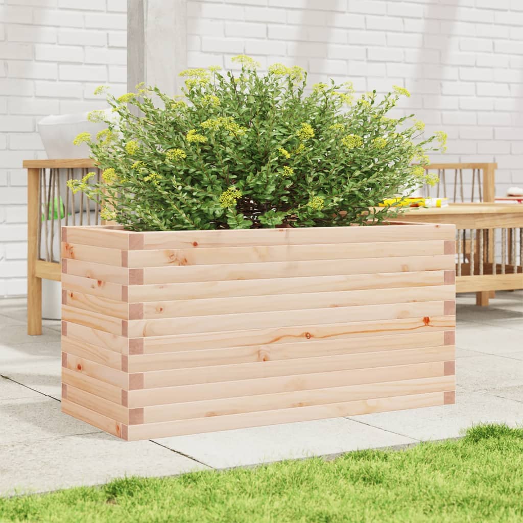 vidaXL Jardinera de madera maciza de pino 90x40x46 cm