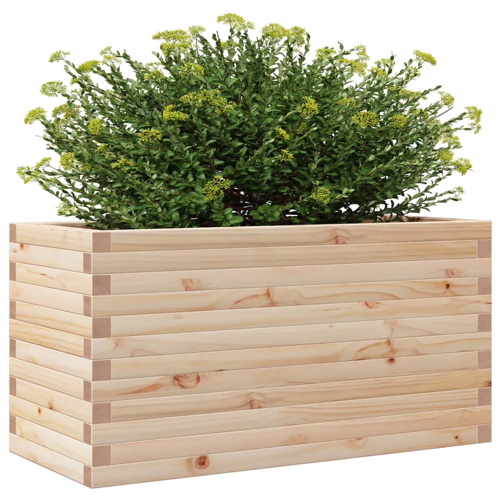 vidaXL Jardinera de madera maciza de pino 90x40x46 cm