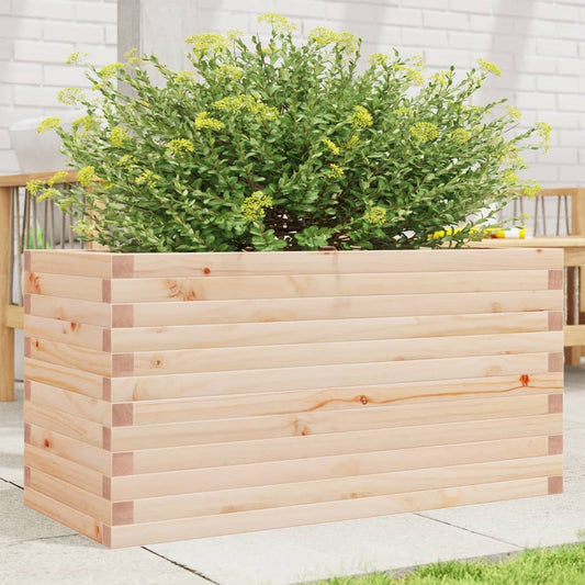 vidaXL Jardinera de madera maciza de pino 90x40x46 cm