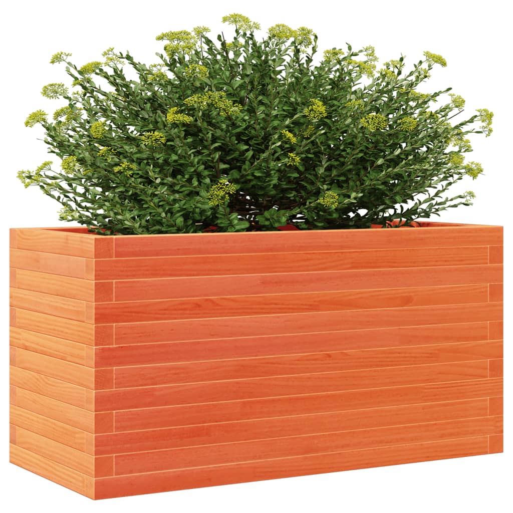 vidaXL Jardinera de madera maciza pino marrón cera 90x40x46 cm