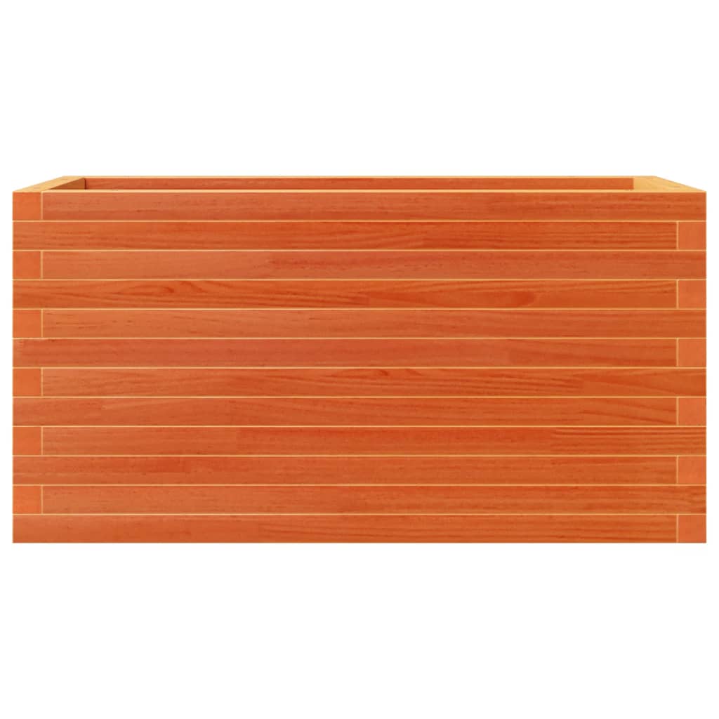 vidaXL Jardinera de madera maciza pino marrón cera 90x40x46 cm