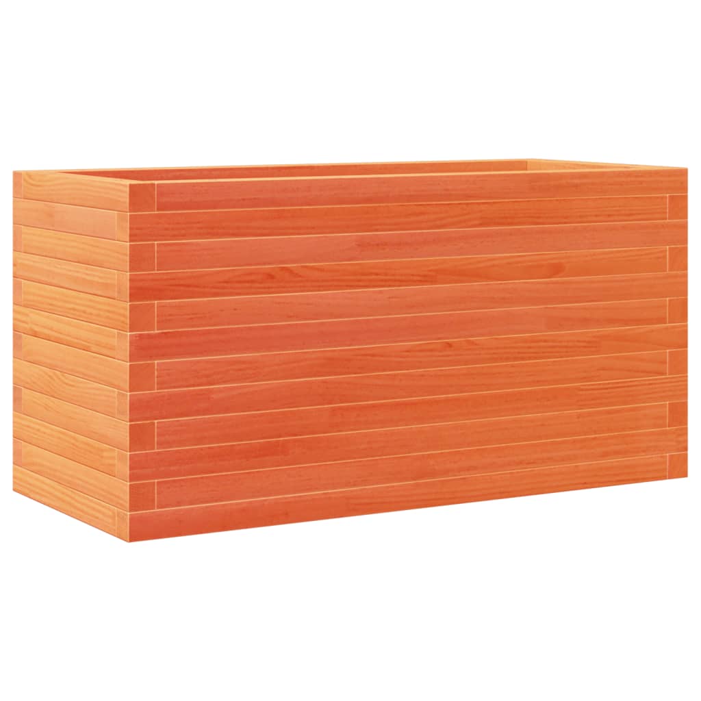 vidaXL Jardinera de madera maciza pino marrón cera 90x40x46 cm