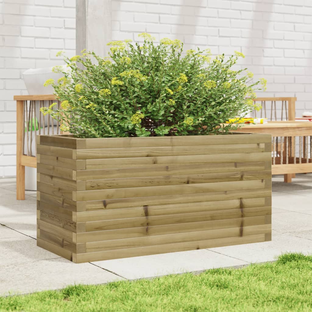 vidaXL Jardinera de madera de pino impregnada 90x40x46 cm