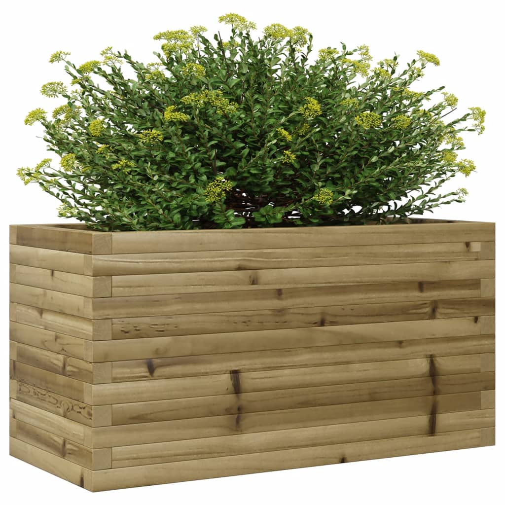 vidaXL Jardinera de madera de pino impregnada 90x40x46 cm