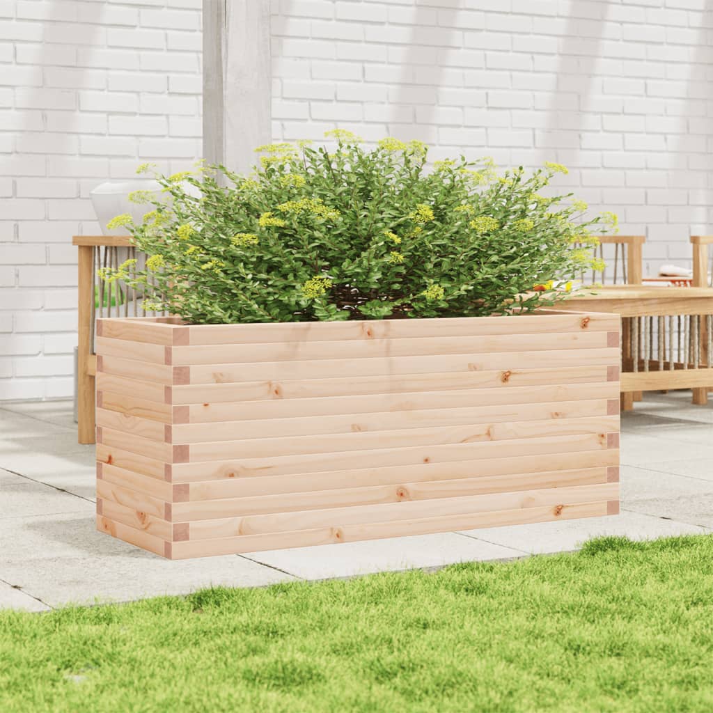 vidaXL Jardinera de madera maciza de pino 110x40x46 cm