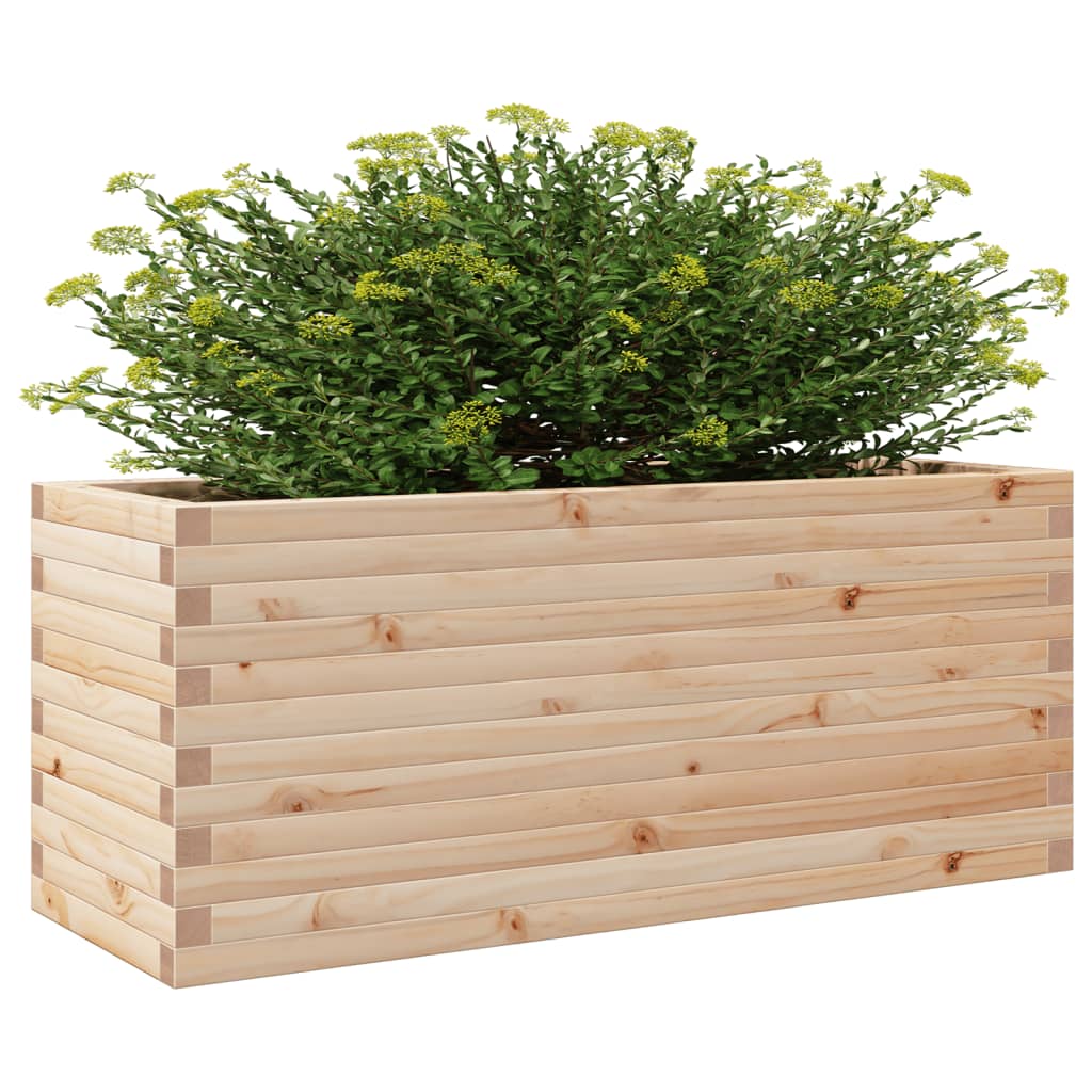 vidaXL Jardinera de madera maciza de pino 110x40x46 cm