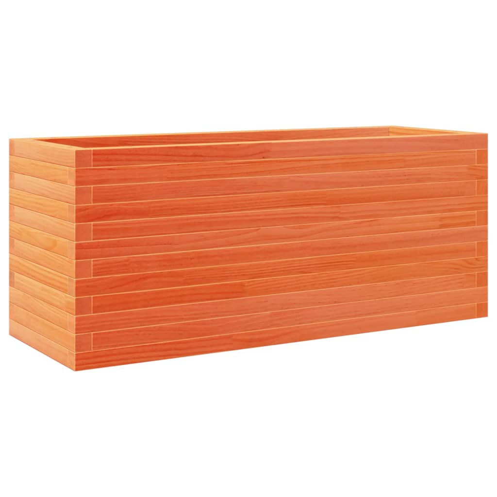 vidaXL Jardinera de madera maciza de pino marrón cera 110x40x46 cm