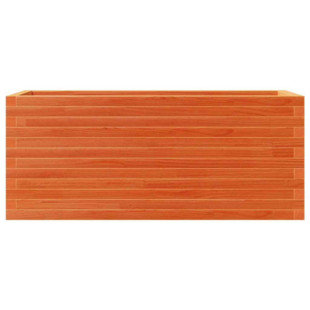 vidaXL Jardinera de madera maciza de pino marrón cera 110x40x46 cm