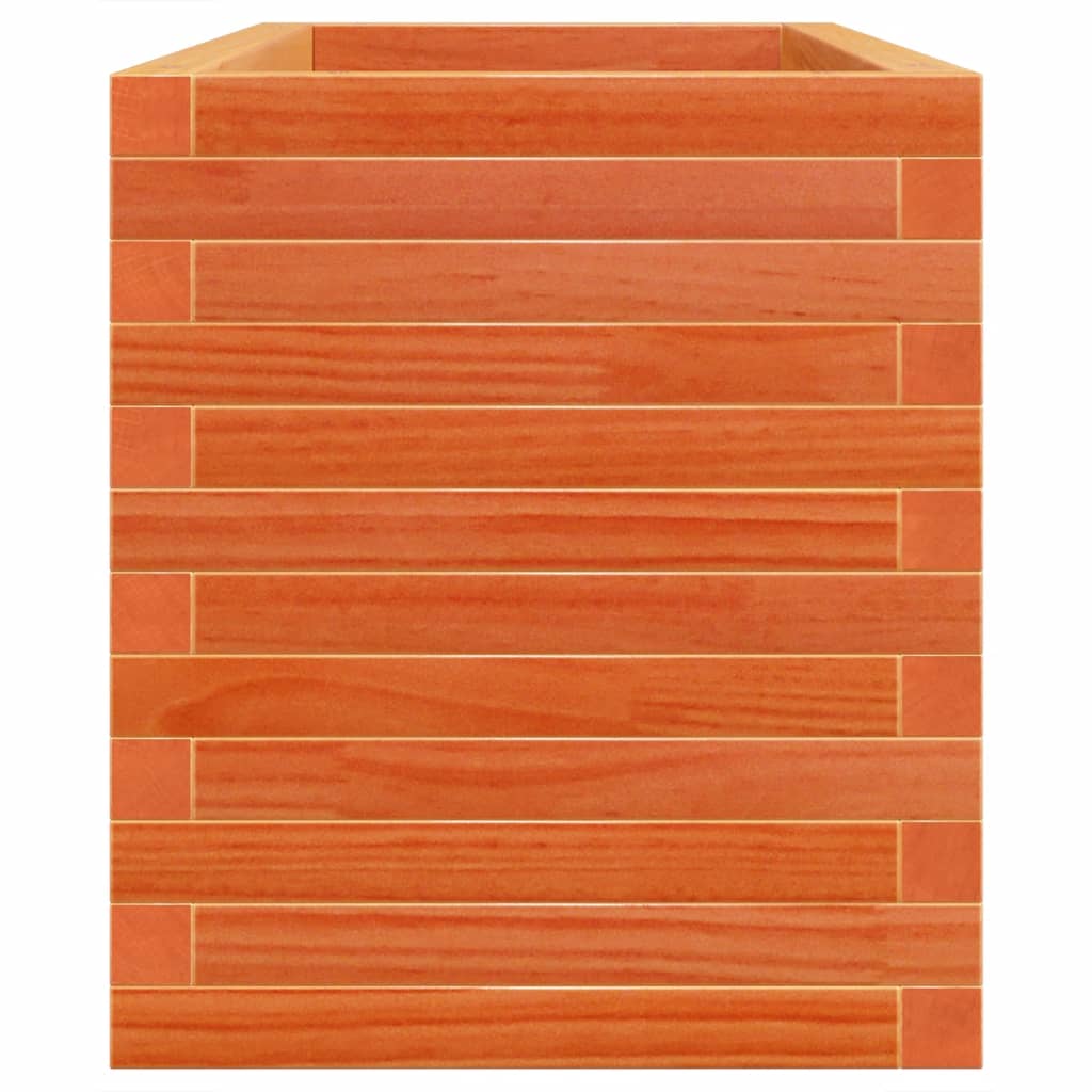 vidaXL Jardinera de madera maciza de pino marrón cera 110x40x46 cm