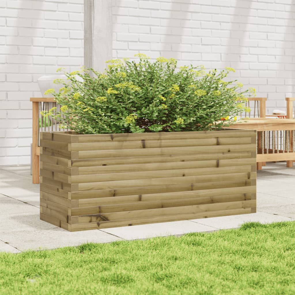 vidaXL Jardinera de madera de pino impregnada 110x40x46 cm