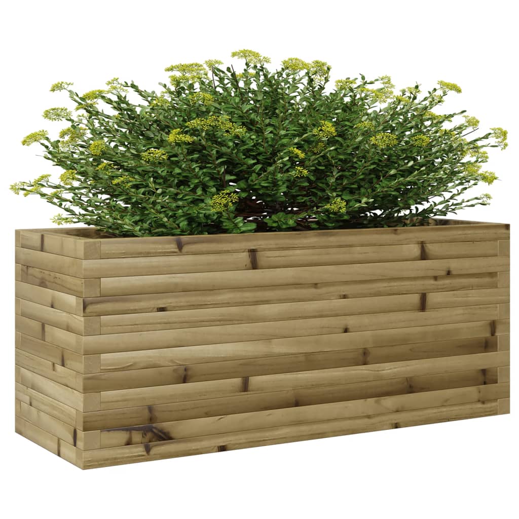 vidaXL Jardinera de madera de pino impregnada 110x40x46 cm