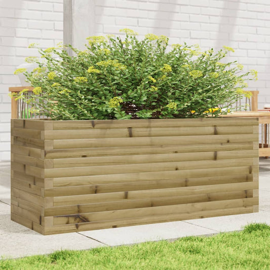 vidaXL Jardinera de madera de pino impregnada 110x40x46 cm