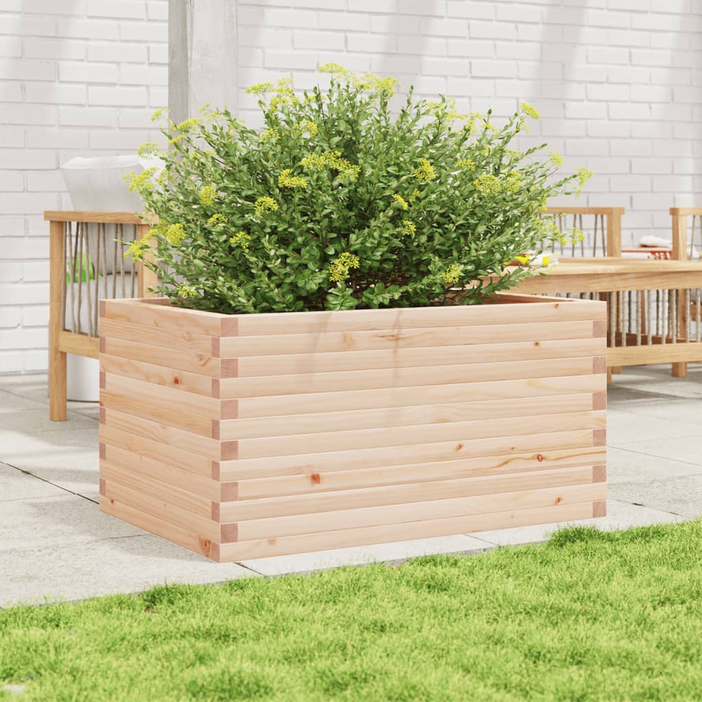 vidaXL Jardinera de madera maciza de pino 90x60x46 cm