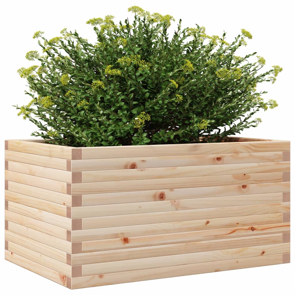 vidaXL Jardinera de madera maciza de pino 90x60x46 cm