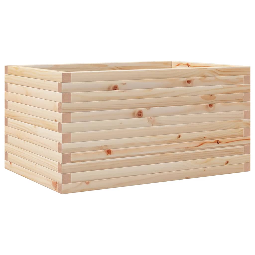 vidaXL Jardinera de madera maciza de pino 90x60x46 cm