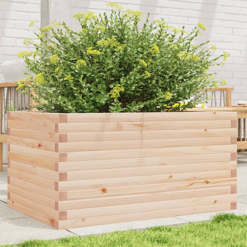 vidaXL Jardinera de madera maciza de pino 90x60x46 cm