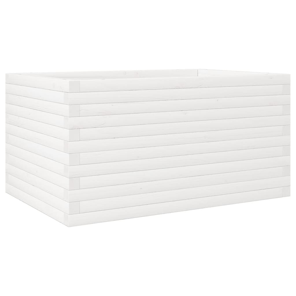 vidaXL Jardinera de madera maciza de pino blanco 90x60x46 cm