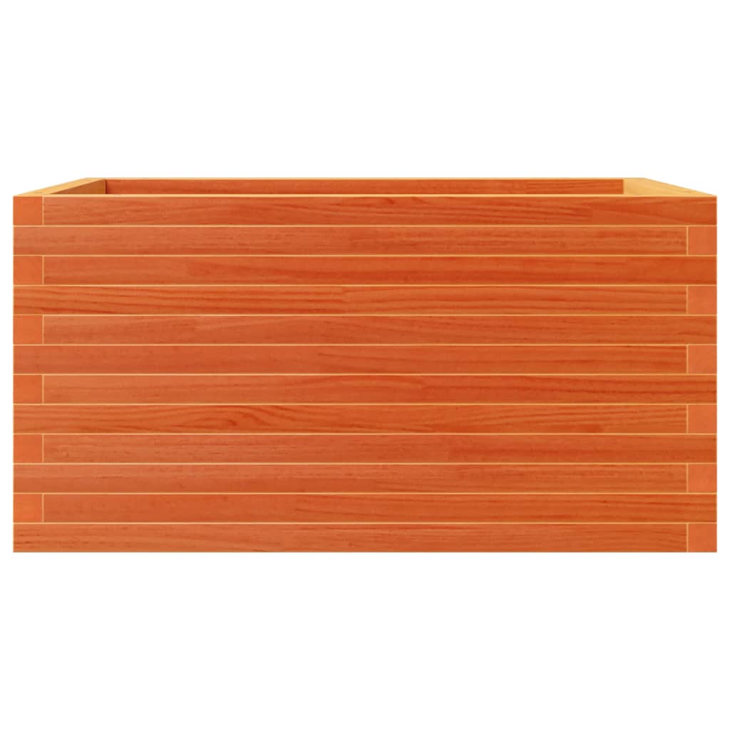 vidaXL Jardinera de madera maciza pino marrón cera 90x60x46 cm