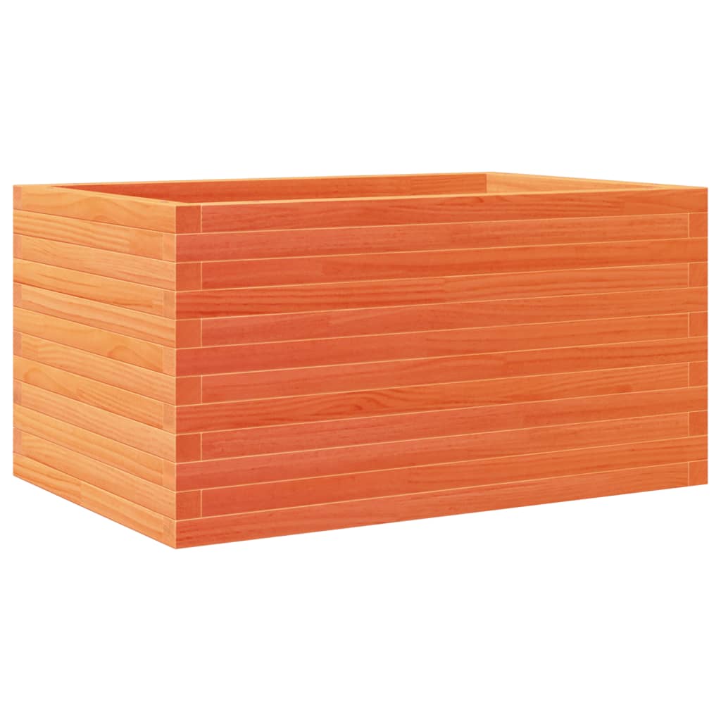 vidaXL Jardinera de madera maciza pino marrón cera 90x60x46 cm