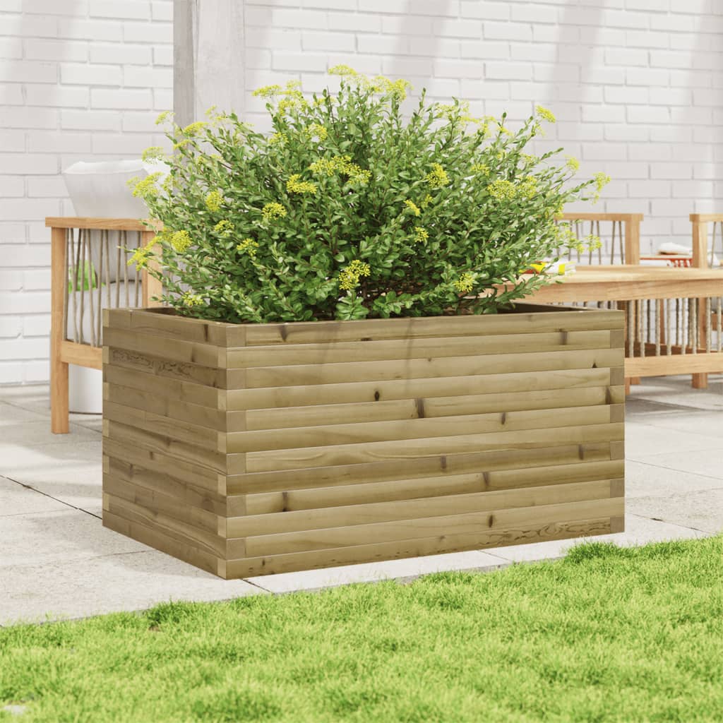 vidaXL Jardinera de madera de pino impregnada 90x60x46 cm