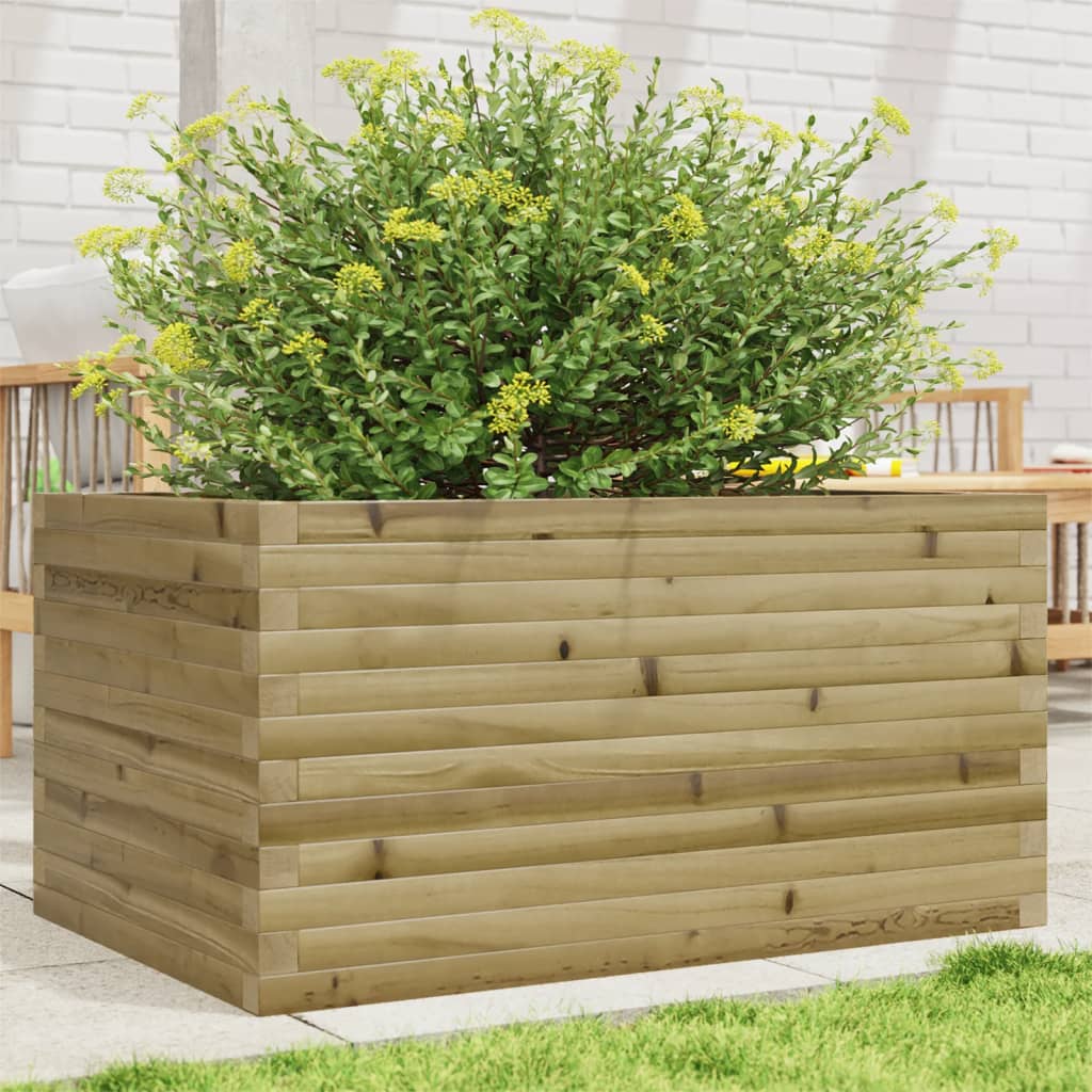 vidaXL Jardinera de madera de pino impregnada 90x60x46 cm