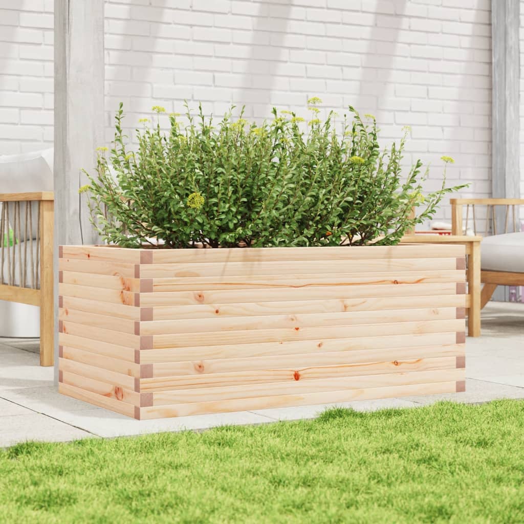 vidaXL Jardinera de madera maciza de pino 110x60x46 cm