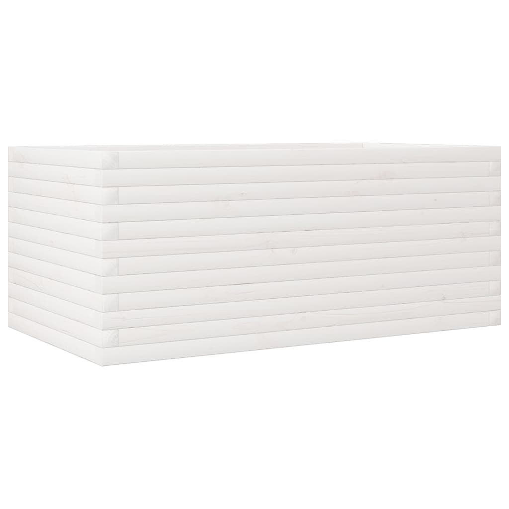 vidaXL Jardinera de madera maciza de pino blanco 110x60x46 cm