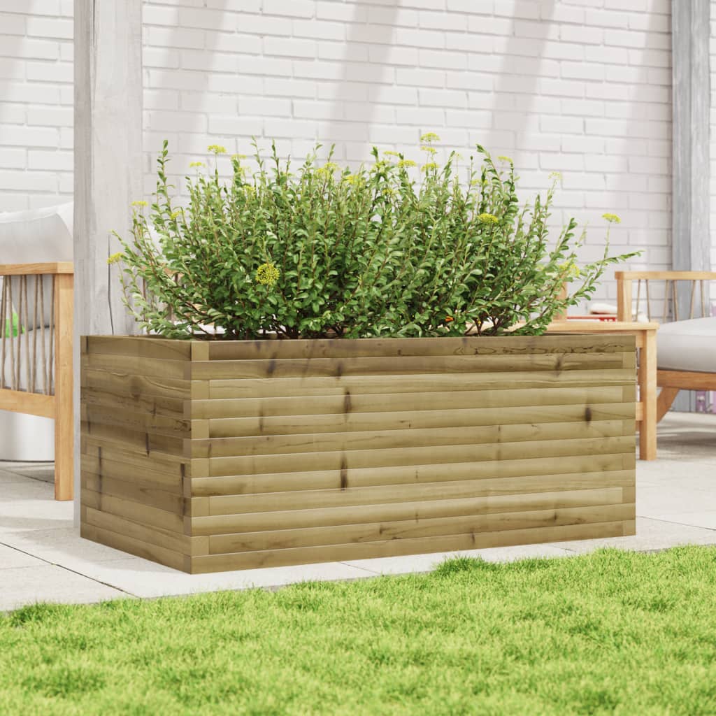 vidaXL Jardinera de madera de pino impregnada 110x60x46 cm