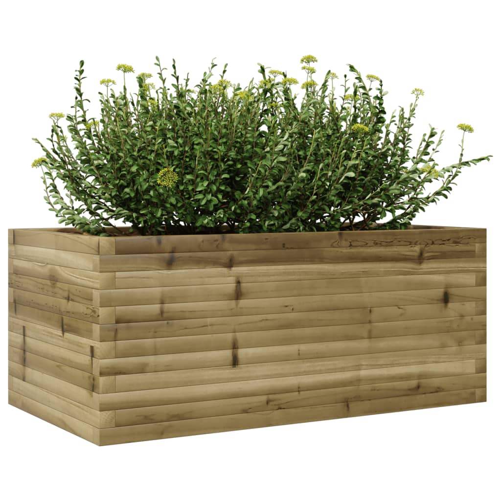 vidaXL Jardinera de madera de pino impregnada 110x60x46 cm