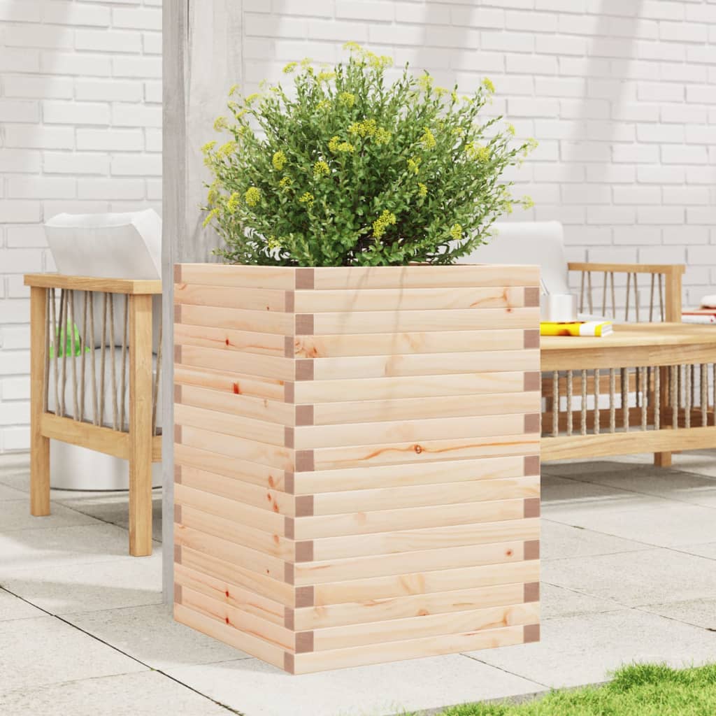 vidaXL Jardinera de madera maciza de pino 50x50x68,5 cm