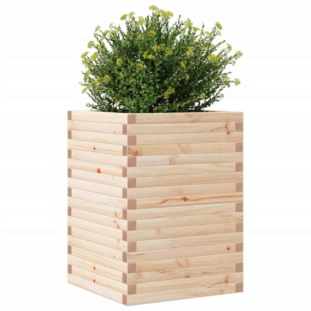 vidaXL Jardinera de madera maciza de pino 50x50x68,5 cm