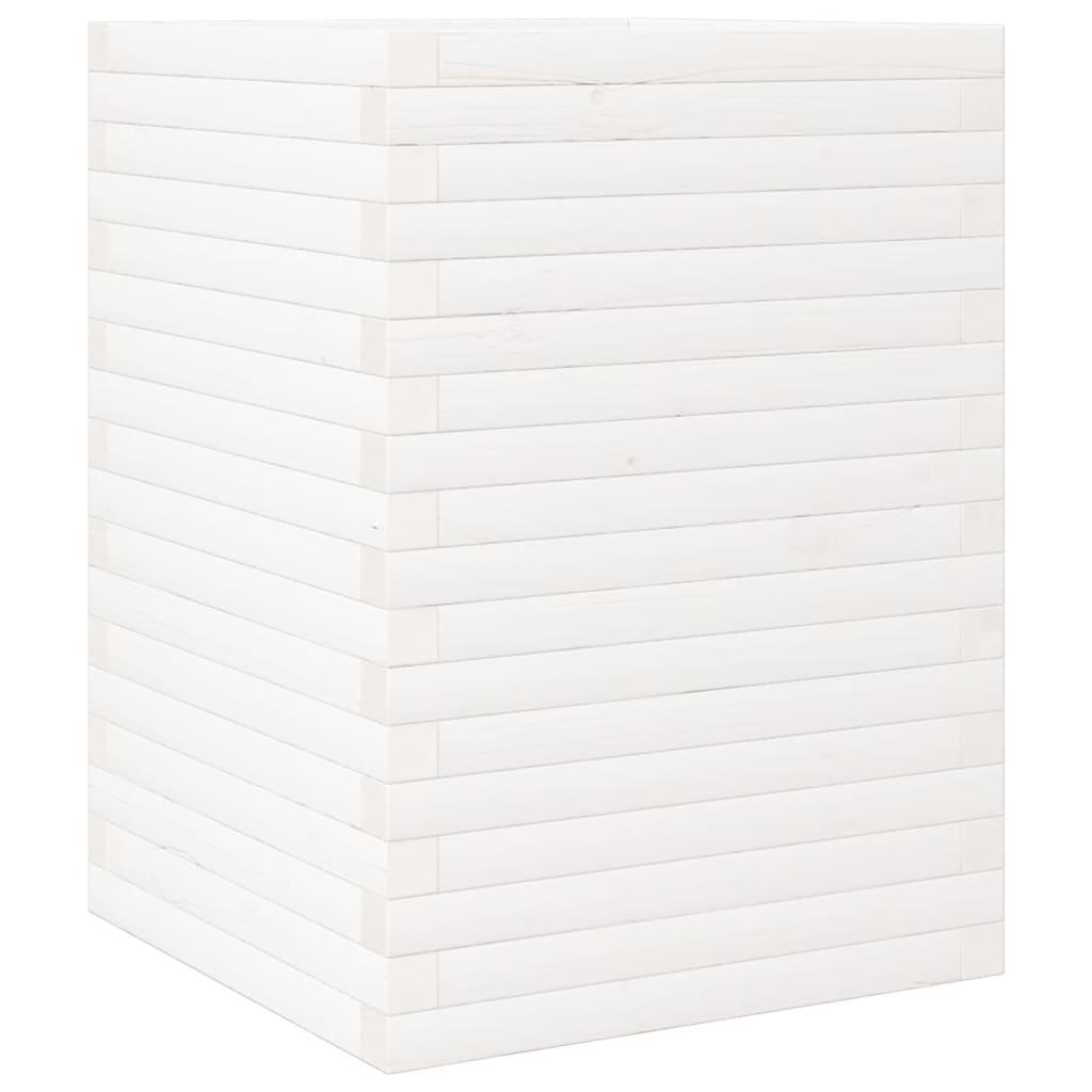 vidaXL Jardinera madera maciza de pino blanco 50x50x68,5 cm