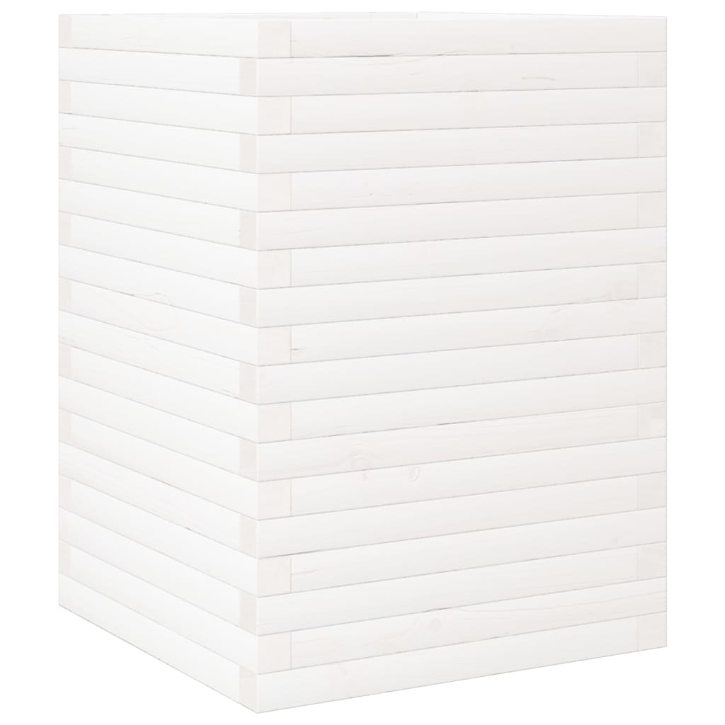 vidaXL Jardinera madera maciza de pino blanco 50x50x68,5 cm