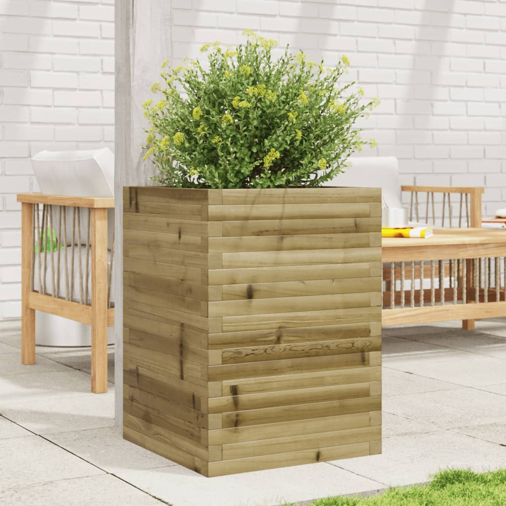 vidaXL Jardinera madera de pino impregnada 50x50x68,5 cm